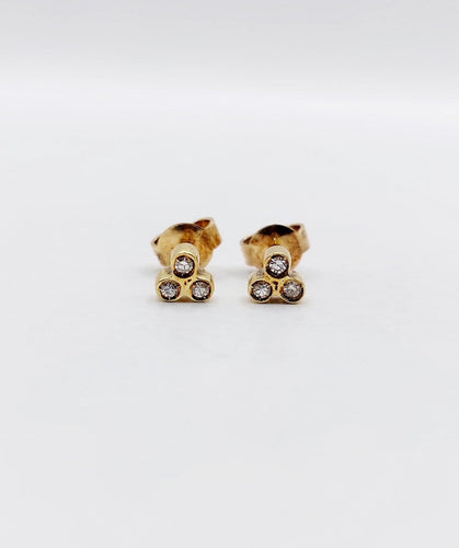 Boucles d'oreilles Puces d’oreilles vintage en or 18k et diamants 58 Facettes A07939