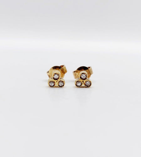 Boucles d'oreilles Puces d’oreilles vintage en or 18k et diamants 58 Facettes A07939