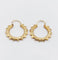 Boucles d'oreilles Créoles vintage en or rose 18k à motifs géométriques ciselés 58 Facettes A07942