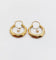 Boucles d'oreilles Créoles Art déco en or rose 18k, perle et motifs géométriques, vers 1940 58 Facettes A07943