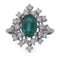 Bague 54 Bague en or blanc 18 kt, émeraude et diamants 58 Facettes AN732 (0479)