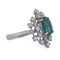 Bague 54 Bague en or blanc 18 kt, émeraude et diamants 58 Facettes AN732 (0479)