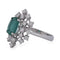 Bague 54 Bague en or blanc 18 kt, émeraude et diamants 58 Facettes AN732 (0479)