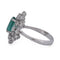 Bague 54 Bague en or blanc 18 kt, émeraude et diamants 58 Facettes AN732 (0479)