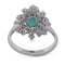 Bague 54 Bague en or blanc 18 kt, émeraude et diamants 58 Facettes AN732 (0479)