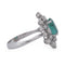 Bague 54 Bague en or blanc 18 kt, émeraude et diamants 58 Facettes AN732 (0479)