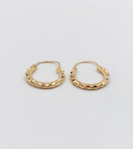Boucles d'oreilles Créoles vintage en or rose 18k à motifs géométriques 58 Facettes A07944