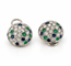 Boucles d'oreilles Boucles d’oreilles clip vintage en platine, diamants, saphirs et émeraudes 58 Facettes 89744