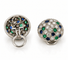 Boucles d'oreilles Boucles d’oreilles clip vintage en platine, diamants, saphirs et émeraudes 58 Facettes 89744