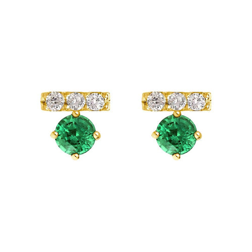 Boucles d'oreilles T for Tulip - Boucles d’oreilles en or 18k, émeraudes et diamants 58 Facettes GER1015GN