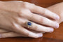 Bague 52 Bague ancienne - Saphir cabochon et diamants de taille ancienne 58 Facettes 13670