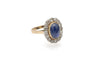 Bague 52 Bague ancienne - Saphir cabochon et diamants de taille ancienne 58 Facettes 13670