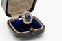 Bague 52 Bague ancienne - Saphir cabochon et diamants de taille ancienne 58 Facettes 13670