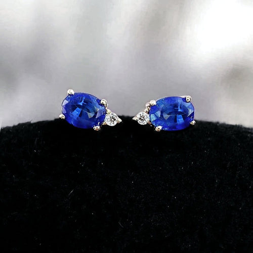 Boucles d'oreilles Single Tulip - Boucles d’oreilles en or blanc 18k, saphirs et diamants 58 Facettes GER1347BL_20261015