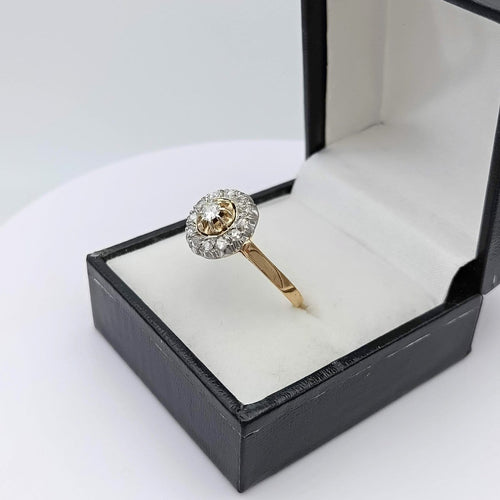 Bague 61 Bague fleur ancienne en or 18k sertie de diamants 58 Facettes NIC/3/62/00/B