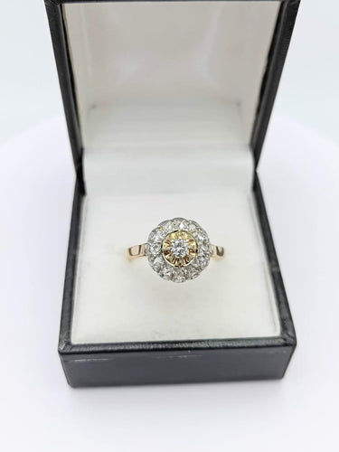 Bague 61 Bague fleur ancienne en or 18k sertie de diamants 58 Facettes NIC/3/62/00/B
