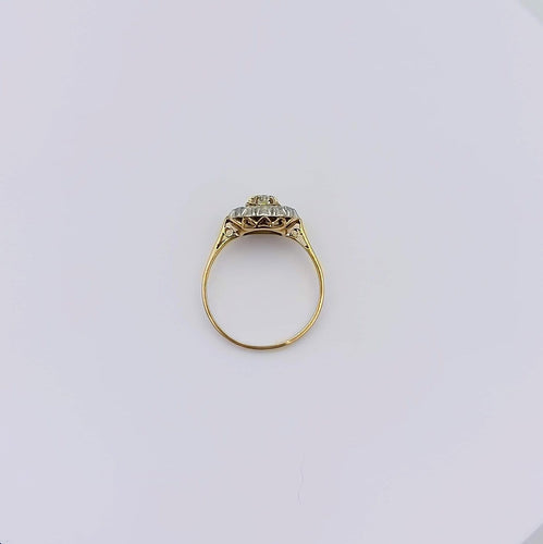 Bague 61 Bague fleur ancienne en or 18k sertie de diamants 58 Facettes NIC/3/62/00/B
