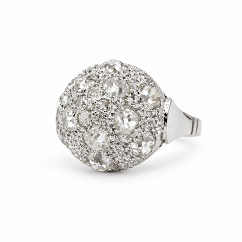 Bague 56 Art déco - Bague en or blanc 18 carats, platine et diamants 58 Facettes 1.0001717/1