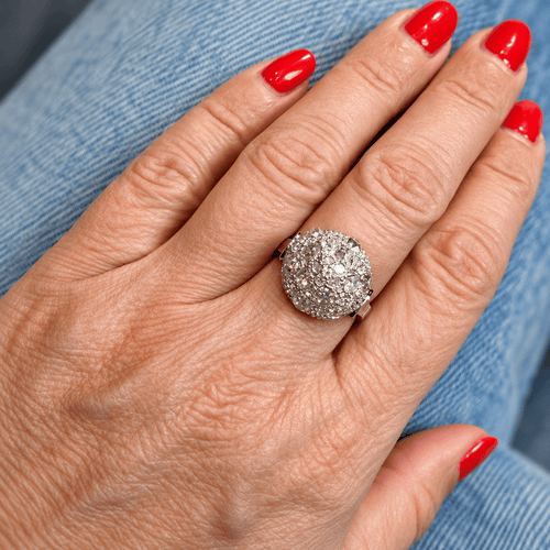 Bague 56 Art déco - Bague en or blanc 18 carats, platine et diamants 58 Facettes 1.0001717/1