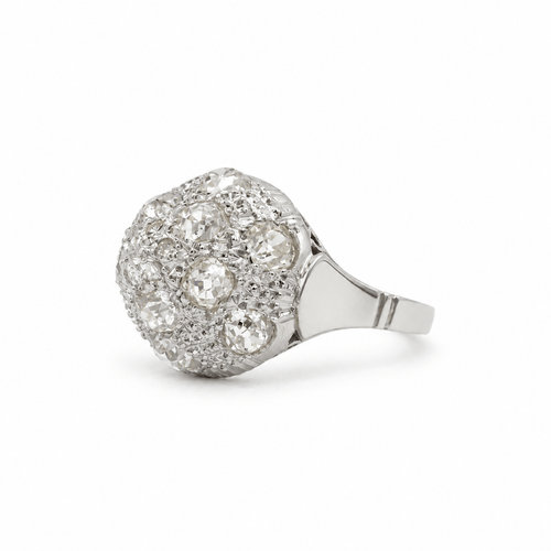 Bague 56 Art déco - Bague en or blanc 18 carats, platine et diamants 58 Facettes 1.0001717/1