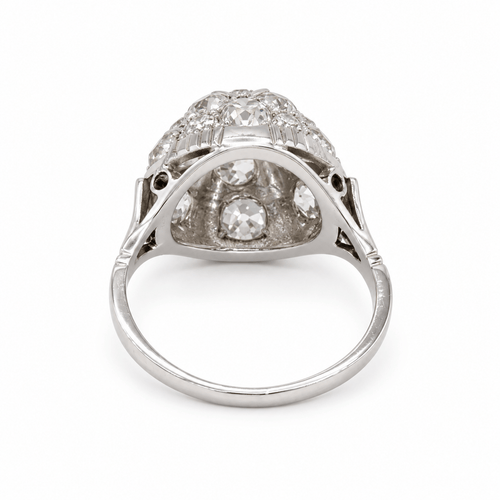 Bague 56 Art déco - Bague en or blanc 18 carats, platine et diamants 58 Facettes 1.0001717/1