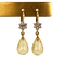 Boucles d'oreilles Boucles d’oreilles pendantes en or jaune 14k, quartz citron et diamants 58 Facettes