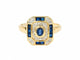 Bague 55 Bague vintage en or jaune 18 carats, saphirs bleus calibrés et diamants 58 Facettes 33882
