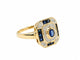 Bague 55 Bague vintage en or jaune 18 carats, saphirs bleus calibrés et diamants 58 Facettes 33882