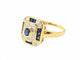 Bague 55 Bague vintage en or jaune 18 carats, saphirs bleus calibrés et diamants 58 Facettes 33882