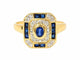 Bague 55 Bague vintage en or jaune 18 carats, saphirs bleus calibrés et diamants 58 Facettes 33882