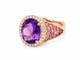 Bague 53 Bague cocktail en or rose 18 carats, améthyste, diamants et tourmalines roses 58 Facettes 33881