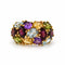 Bague 57 Bague cocktail bombée en or jaune 750‰, pierres de couleur 58 Facettes 260292R