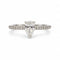 Bague 52 Solitaire accompagné - Bague en or blanc 750 avec diamant poire de 0,58 ct 58 Facettes 260288R