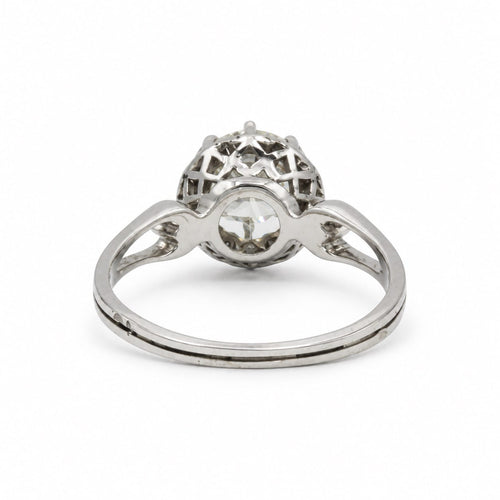 Bague 56 Solitaire - Bague en or blanc 750‰ et platine 950‰ avec diamant 58 Facettes 260281R