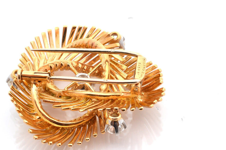 Broche Mellerio - Broche en or jaune 18k et diamants 58 Facettes 27610DV
