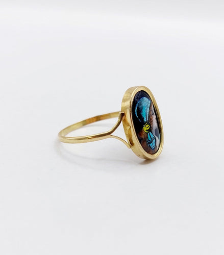 Bague 58 Art nouveau de Limoges - Bague en or 18k à plaque émaillée, vers 1910 58 Facettes A07962