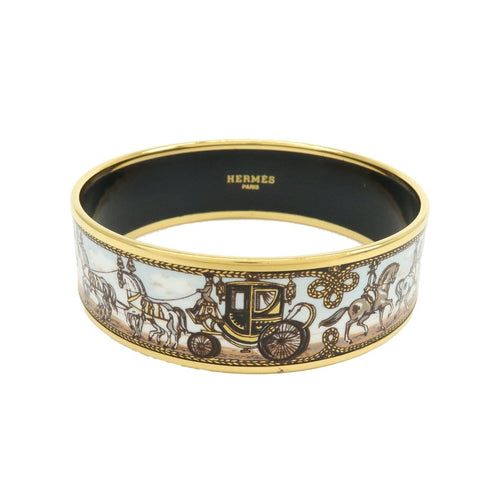 Bracelet Hermès - Bracelet jonc Calèche en émail multicolore plaqué or 58 Facettes grkf4ur8k2