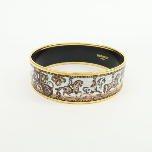 Bracelet Hermès - Bracelet jonc Calèche en émail multicolore plaqué or 58 Facettes grkf4ur8k2