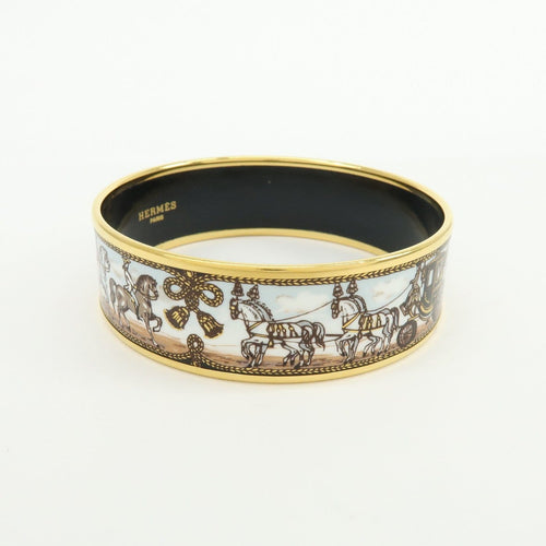 Bracelet Hermès - Bracelet jonc Calèche en émail multicolore plaqué or 58 Facettes grkf4ur8k2