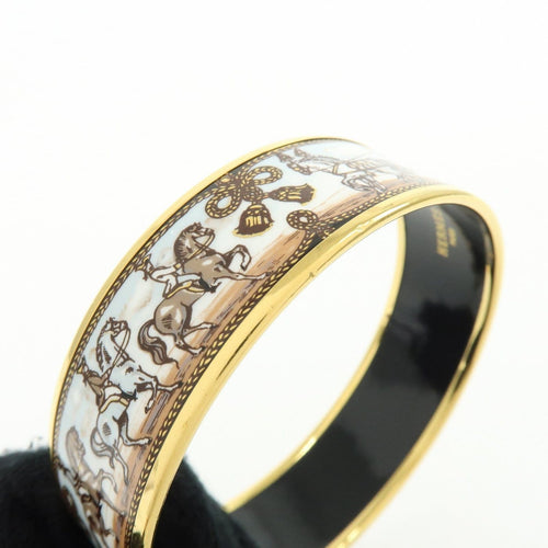 Bracelet Hermès - Bracelet jonc Calèche en émail multicolore plaqué or 58 Facettes grkf4ur8k2