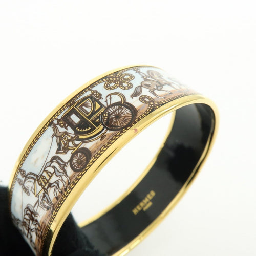Bracelet Hermès - Bracelet jonc Calèche en émail multicolore plaqué or 58 Facettes grkf4ur8k2