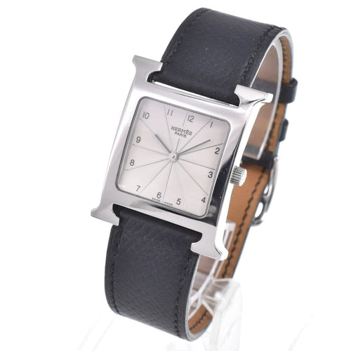 Montre Hermès - Montre Heure H à quartz en acier inoxydable avec bracelet en cuir 58 Facettes p625tgl84u