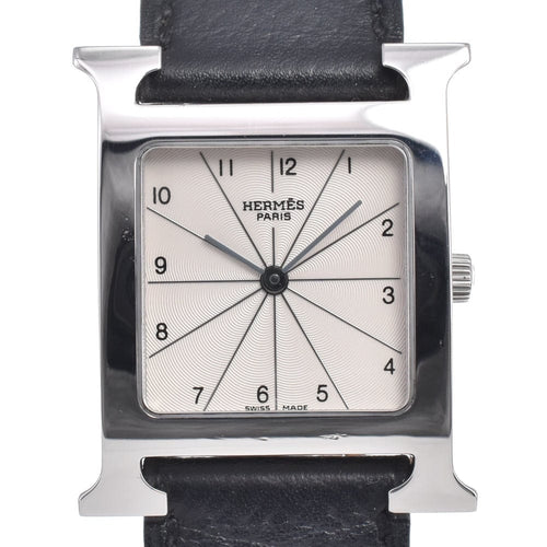 Montre Hermès - Montre Heure H à quartz en acier inoxydable avec bracelet en cuir 58 Facettes p625tgl84u