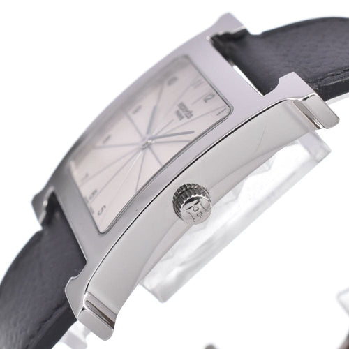 Montre Hermès - Montre Heure H à quartz en acier inoxydable avec bracelet en cuir 58 Facettes p625tgl84u