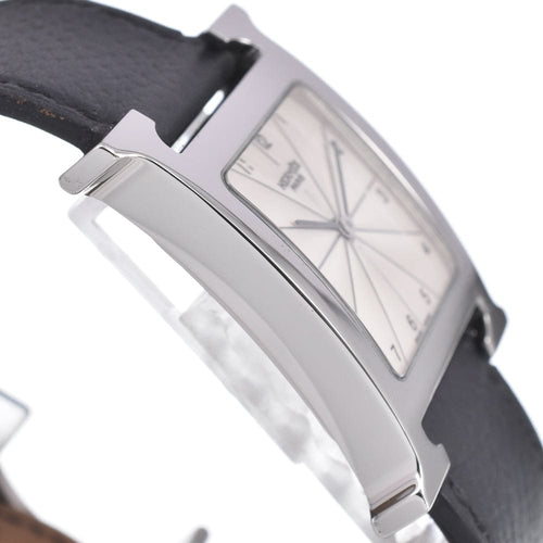 Montre Hermès - Montre Heure H à quartz en acier inoxydable avec bracelet en cuir 58 Facettes p625tgl84u
