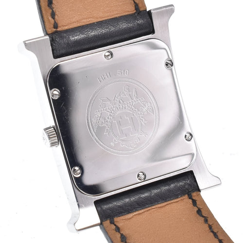 Montre Hermès - Montre Heure H à quartz en acier inoxydable avec bracelet en cuir 58 Facettes p625tgl84u