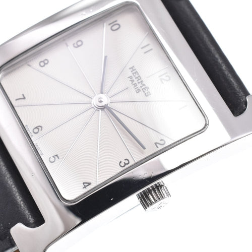 Montre Hermès - Montre Heure H à quartz en acier inoxydable avec bracelet en cuir 58 Facettes p625tgl84u
