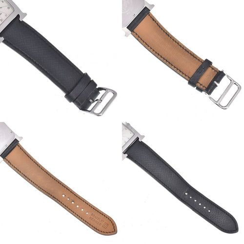 Montre Hermès - Montre Heure H à quartz en acier inoxydable avec bracelet en cuir 58 Facettes p625tgl84u