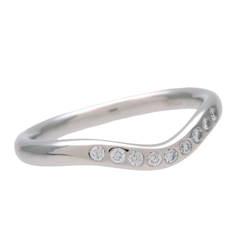 Bague Tiffany & Co. Elsa Peretti - Alliance incurvée en platine avec diamants 58 Facettes kl4pxs3g6v