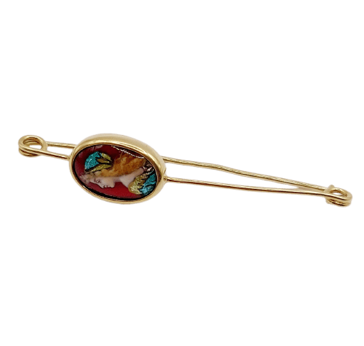 Broche Broche épingle à nourrice Art nouveau en or 18k et émail, Limoges, vers 1910 58 Facettes A07963